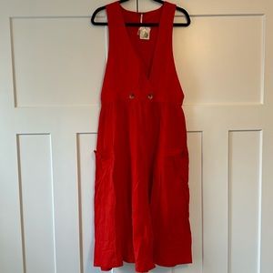 NWT Poppy red Free People sleeveless wrap midi dress